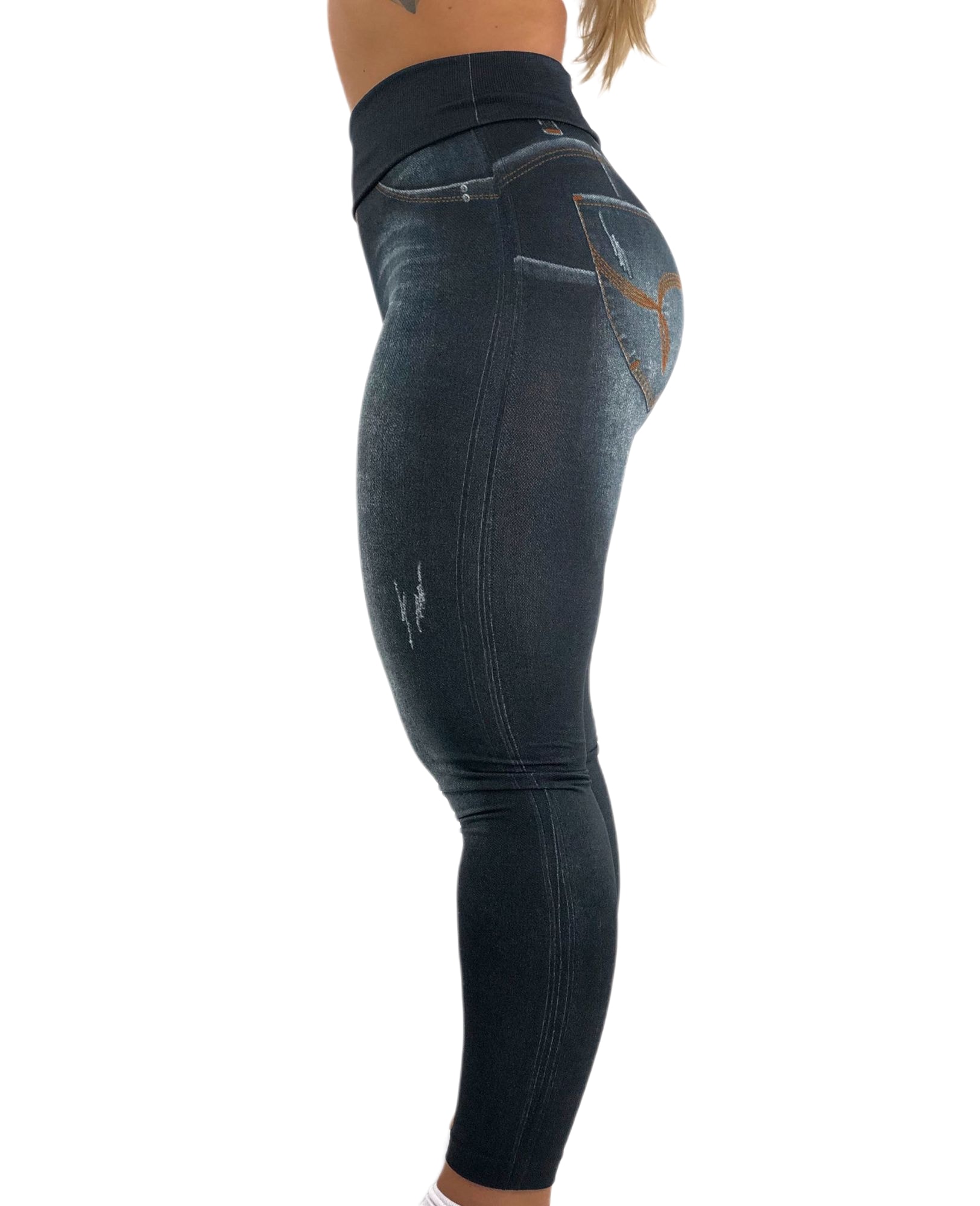 Jegging Grande Taille femme taille haute & matière stretch du 42 au  52-40/42 Bleu marine - Cdiscount Prêt-à-Porter